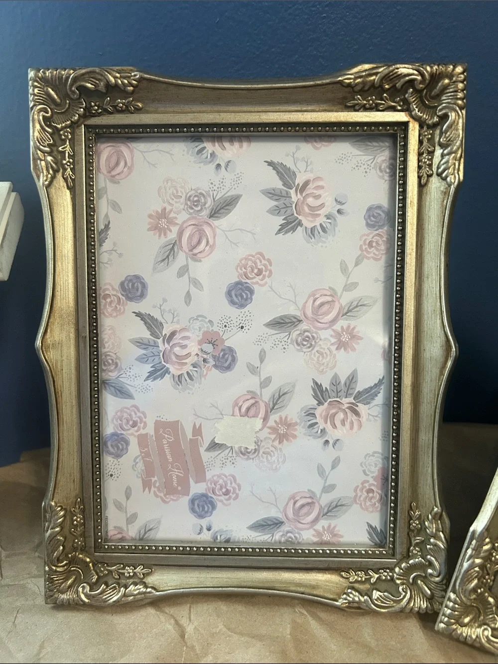 Set of 2 Parisian Home Picture Photo Frames 5 x 7”. Antique silver tablet top